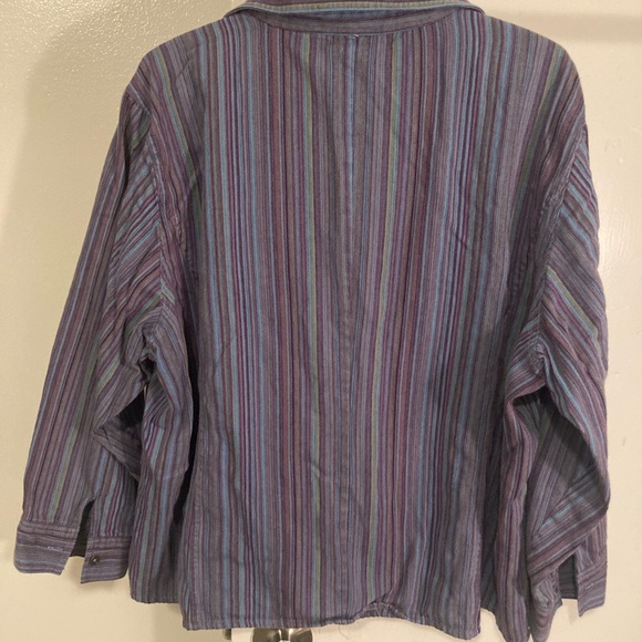 Striped zip up blouse - Picture 6 of 6